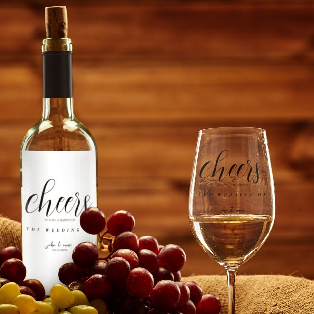 Elegant Svartvitt Bröllop tema Spritflaskor Etikett (Even your wedding drinks bottle can match your theme)