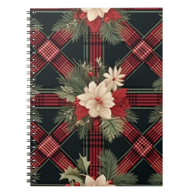 Elegant Svartvitt Buffalo Psted Mönster-notebook Anteckningsbok (Framsidan)