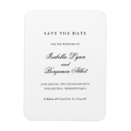 Elegant Svartvitt Formellt Spara datum Magnet