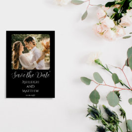 Elegant, svartvitt foto spara datumet