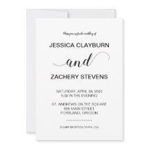 Elegant Svartvitt minimalistiskt Bröllop