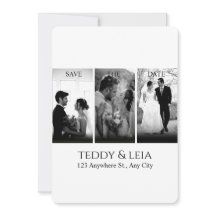 Elegant Svartvitt minimalistiskt Bröllop