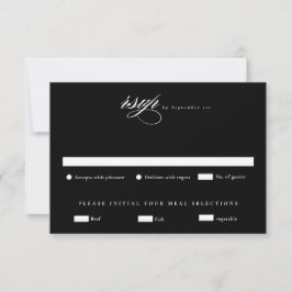 Elegant Svartvitt minimalistiskt Bröllop OSA Kort