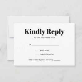 Elegant Svartvitt minimalistiskt Bröllop OSA Kort