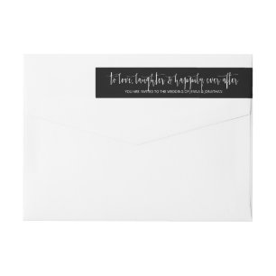 Elegant Svartvitt minimalistiskt enkelt Bröllop Etikettband