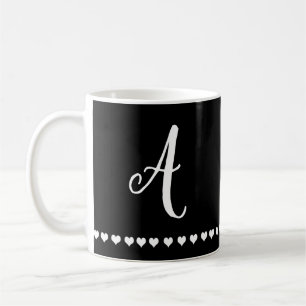 Elegant Svartvitt Monogram - början Kaffemugg
