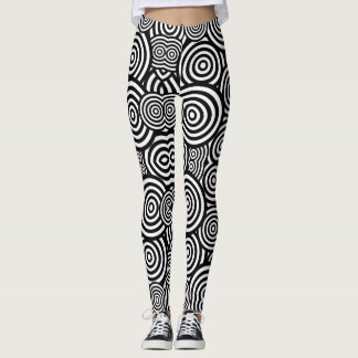 Elegant, svartvitt mönster leggings