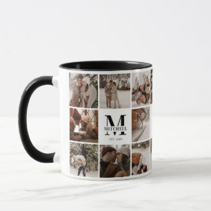 Elegant Svartvitt multifotokollage - nyckelord Mugg