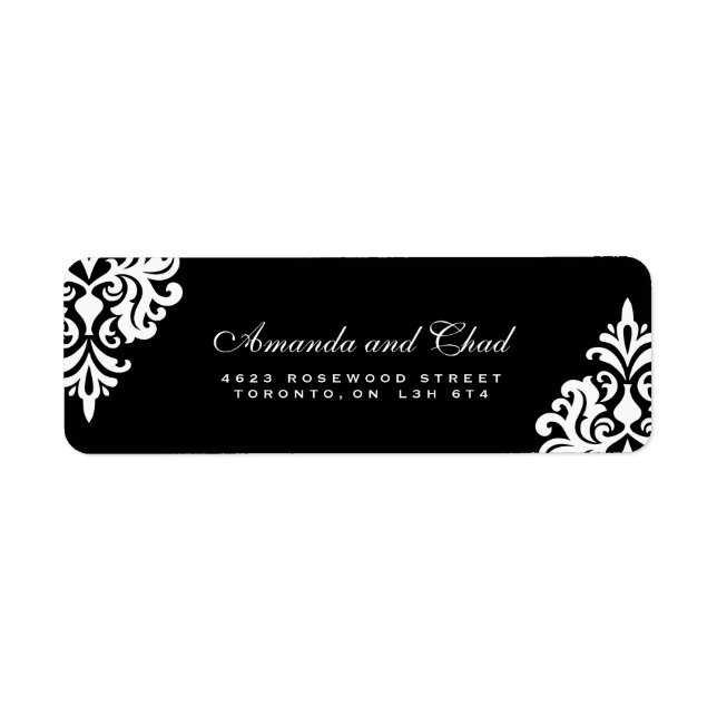 Elegant Svartvitt-Returetiketter Returadress Etikett (Framsidan)