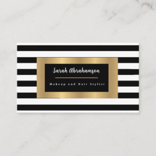 Elegant Svartvitt stripe Visitkort