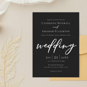 Elegant Svartvitt Typografi Minimalistisk vinter Inbjudningar