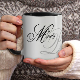 Elegant Svartvitt Typografi Mugg