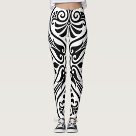 Elegant, svartvitt utformningsmönster leggings