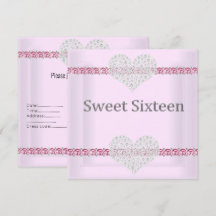 ELEGANT SVEET 16 Diamond Hjärtans Rosa