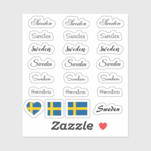 Elegant Sverige och svenska Flagga /namn set Klistermärken