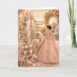 Elegant Sweet 15 Quinceañera Blommig Välkomstkort Kort