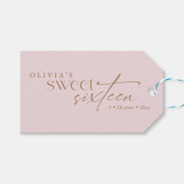 Elegant Sweet 16 Rosa Födelsedagsfirande Presentetikett