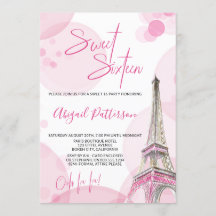 Elegant Sweet 16 Rosa White Paris Birthday