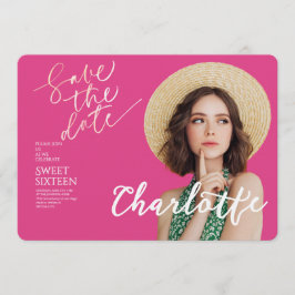 Elegant Sweet 16 Save the Date Birthday Inbjudningar