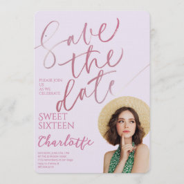 Elegant Sweet 16 Save the Date Birthday Inbjudningar