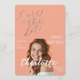 Elegant Sweet 16 Save the Date Birthday Inbjudningar