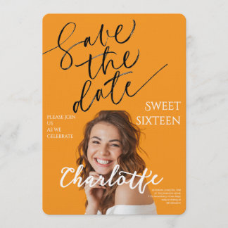 Elegant Sweet 16 Save the Date Birthday Inbjudningar