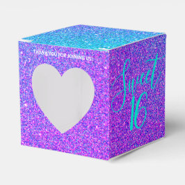 Elegant Sweet 16 Teal Lila Glitter Tack Presentaskar