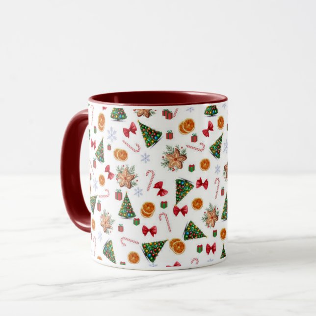 Elegant Sweet Cute-julsagor Candy cane Mugg (Framsida vänster)