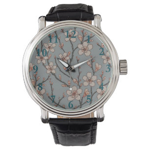 Elegant Sweet Rosa Flower Blommar Cherry Mönster Armbandsur