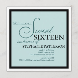 Elegant Sweet sixteen - anbudsinfordran Inbjudningar