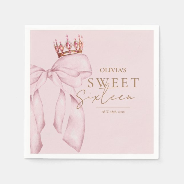 Elegant Sweet Sixteen Birthday Pappersservett (Framsidan)