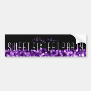 Elegant Sweet Sixteen Gnistrande Ljus Lila Bildekal