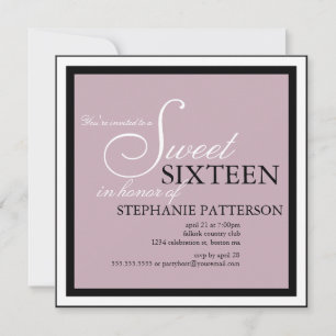 Elegant Sweet sixteen Lavender Lila Inbjudan