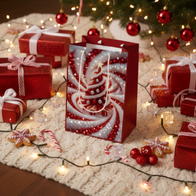 Elegant Swirl Christmas Tree Gift Bag (Skapare uppladdad)