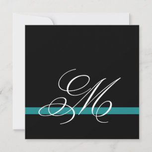 Elegant Swirl Monogram bröllopsinbjudningar Jade Inbjudningar