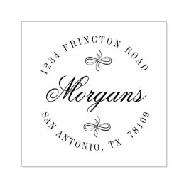 Elegant Swirl Returadress Frimärke Stämpel