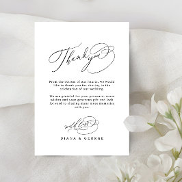 Elegant Swirl Script Simple Wedding Tack Kort
