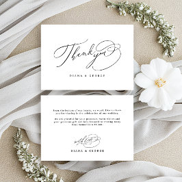 Elegant Swirl Script Simple Wedding Tack Kort