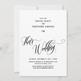 Elegant Swirling Calligraphy their Bröllop Simple Inbjudningar