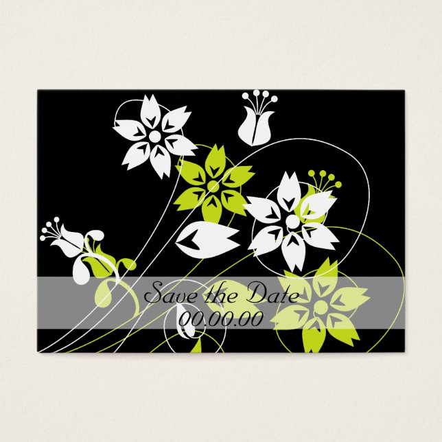 Elegant Swirls and Flowers Visitkort (Framsidan)