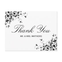 Elegant Swirls Black & White Bröllop Tack