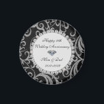 Elegant Swirls Diamonds 10:e Bröllop-årsdagen S Magnet<br><div class="desc">Elegant silver ropar tioårsdagen av bröllop ornament.</div>