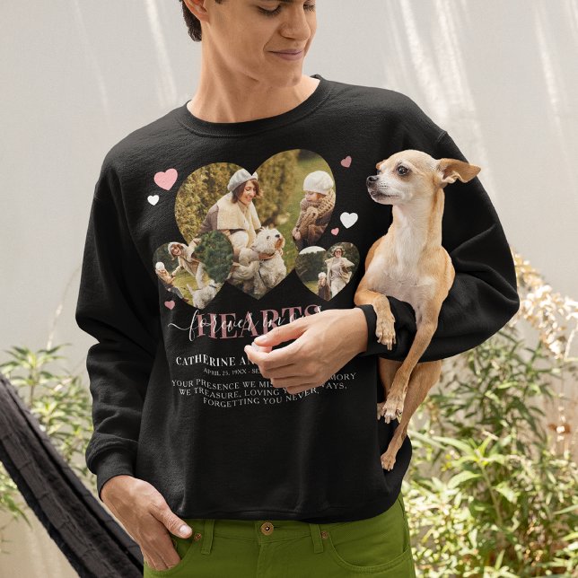 Elegant Sympathy Quote Heart Photos Memorial Lång Ärmad Tröja (Skapare uppladdad)