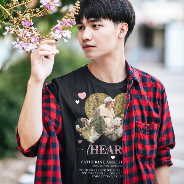 Elegant Sympathy Quote Heart Photos Memorial T Shirt (Skapare uppladdad)