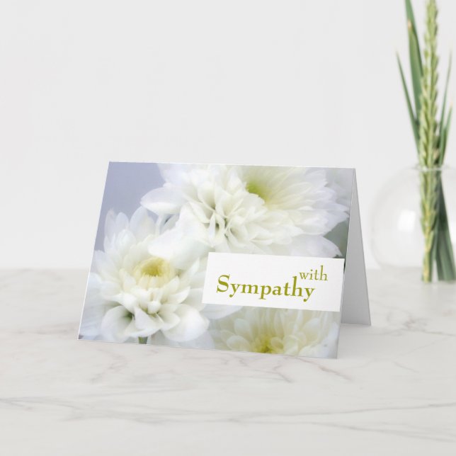Elegant Sympathy White Flowers Card Kort (Framsida)
