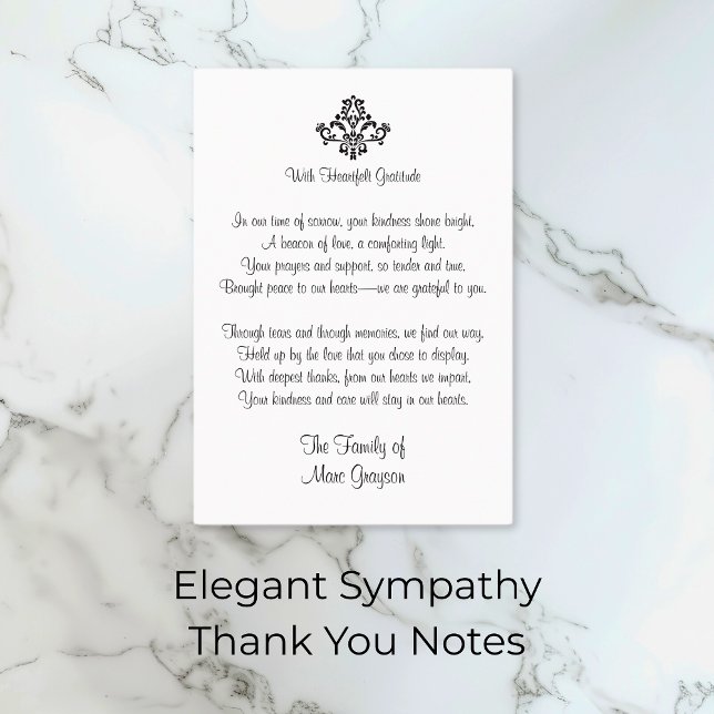 Elegant Sympati Tackkort Tilläggskort (Elegant Sympathy Thank You Notes)