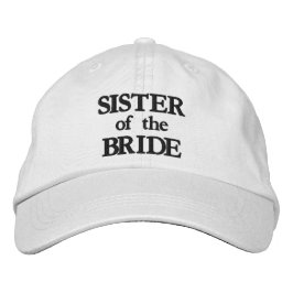 Elegant syster till bruden svart och vit bröllop broderad keps