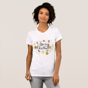 Elegant T-shirt med Guld Glitter