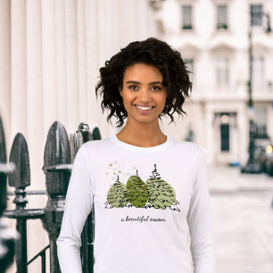 Elegant T-shirt med vinterskjorta i guldglänsande 