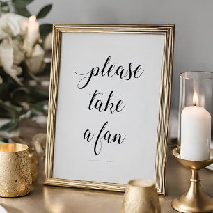 Elegant Ta ett Fläkt Bröllop-tecken Poster